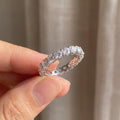 Moissanite Eternity Ring, 925 Sterling Silver Ring, 2mm and 3mm Full Eternity Wedding Ring, D VVS Round Moissanite.