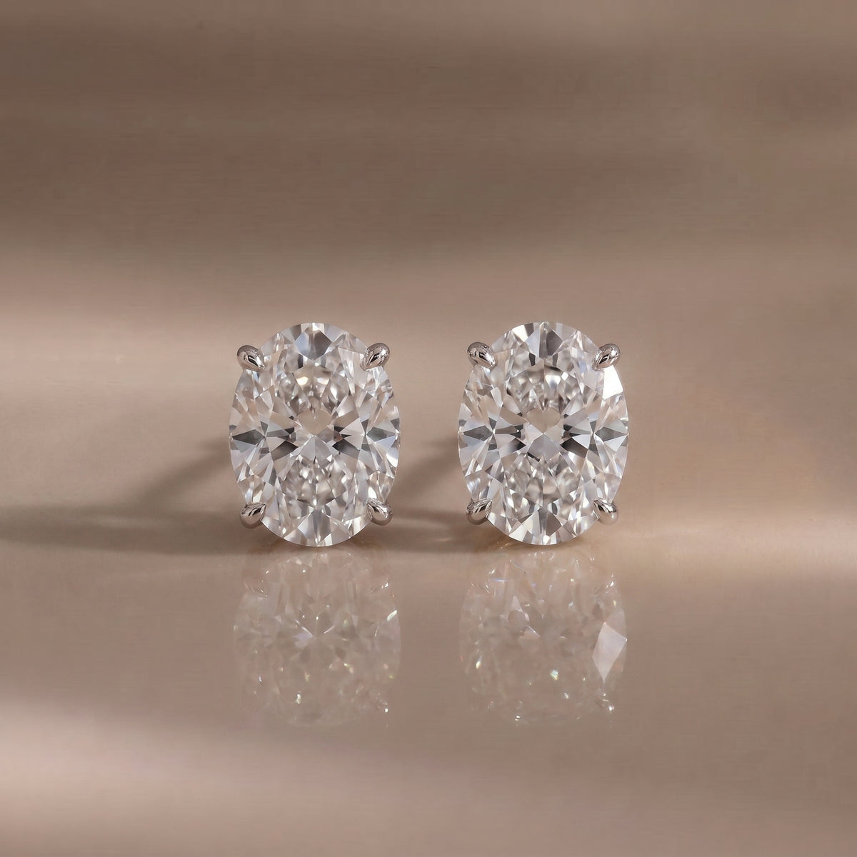 Oval Lab-Grown Diamond Stud Earrings | 1–3 CTW | 14K Gold