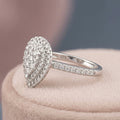 Pear-Shaped Cluster Moisanite Halo
Engagement Ring in Sterling silver S925