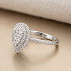 Pear-Shaped Cluster Moisanite Halo
Engagement Ring in Sterling silver S925