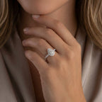 Pear-Shaped Cluster Moisanite Halo
Engagement Ring in Sterling silver S925