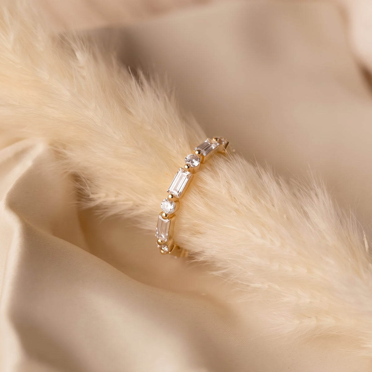 Marquise & Baguette Lab-Grown Diamond Wedding Band | 14K Gold