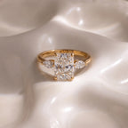 Radiant Cut Lab-Grown Diamond Three-Stone Engagement Ring
