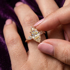 Marquise Three-Stone Engagement Ring, Lab-Grown Diamond, 14K Gold