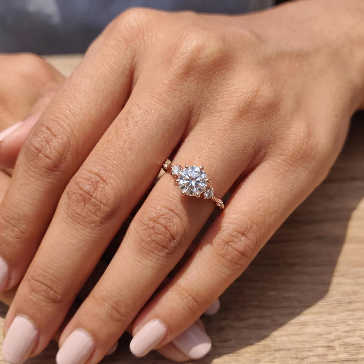 Vintage Round Lab-Grown Diamond Engagement Ring | 14K Gold