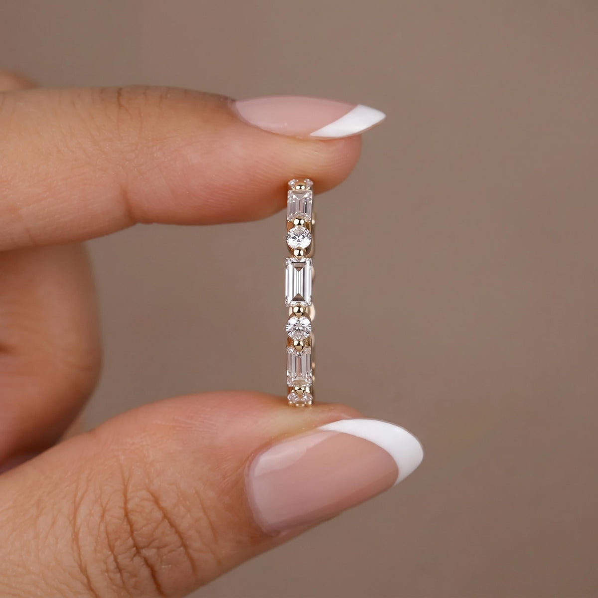 Marquise & Baguette Lab-Grown Diamond Wedding Band | 14K Gold