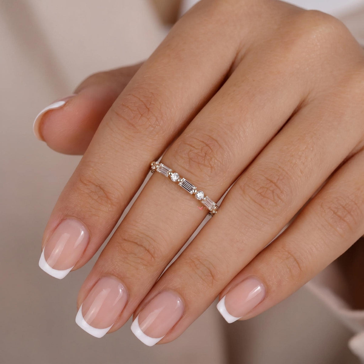 Marquise & Baguette Lab-Grown Diamond Wedding Band | 14K Gold