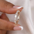 Marquise & Baguette Lab-Grown Diamond Wedding Band | 14K Gold