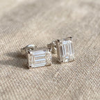Emerald Cut Lab-Grown Diamond Stud Earrings | 1–3 CTW | 14K Gold