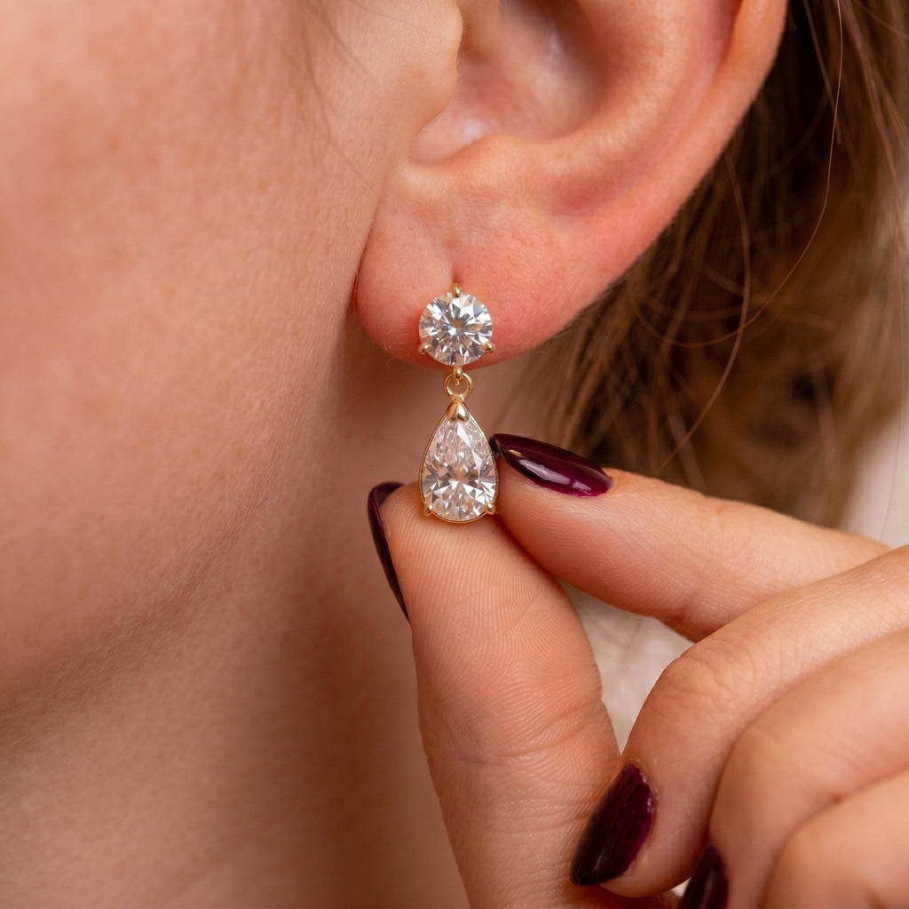 Pear Drop Lab-Grown Diamond Earrings | 1–3 CTW | 14K Gold