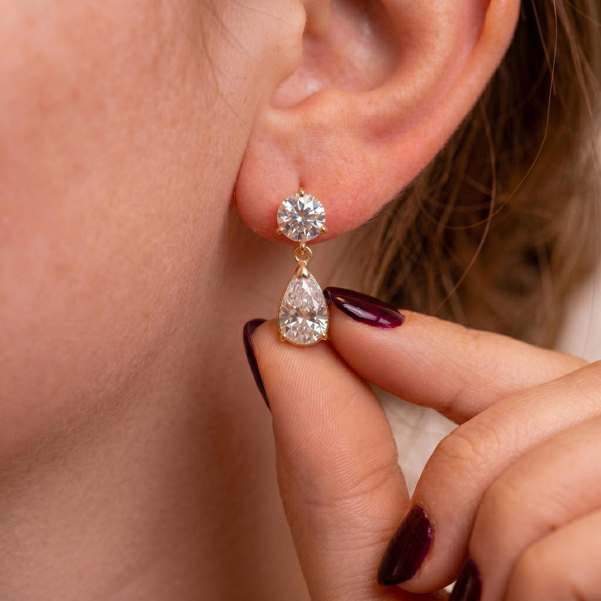 Pear Drop Lab-Grown Diamond Earrings | 1–3 CTW | 14K Gold