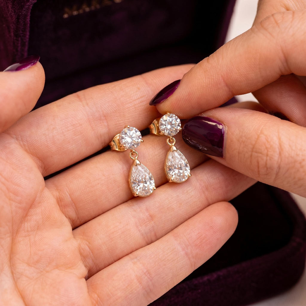 Pear Drop Lab-Grown Diamond Earrings | 1–3 CTW | 14K Gold