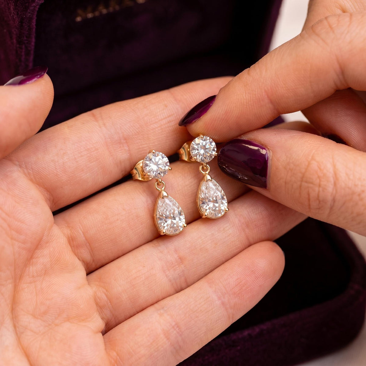 Pear Drop Lab-Grown Diamond Earrings | 1–3 CTW | 14K Gold