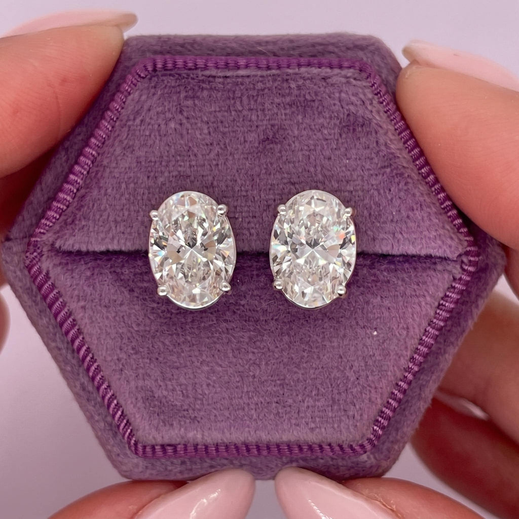 Oval Lab-Grown Diamond Stud Earrings | 1–3 CTW | 14K Gold