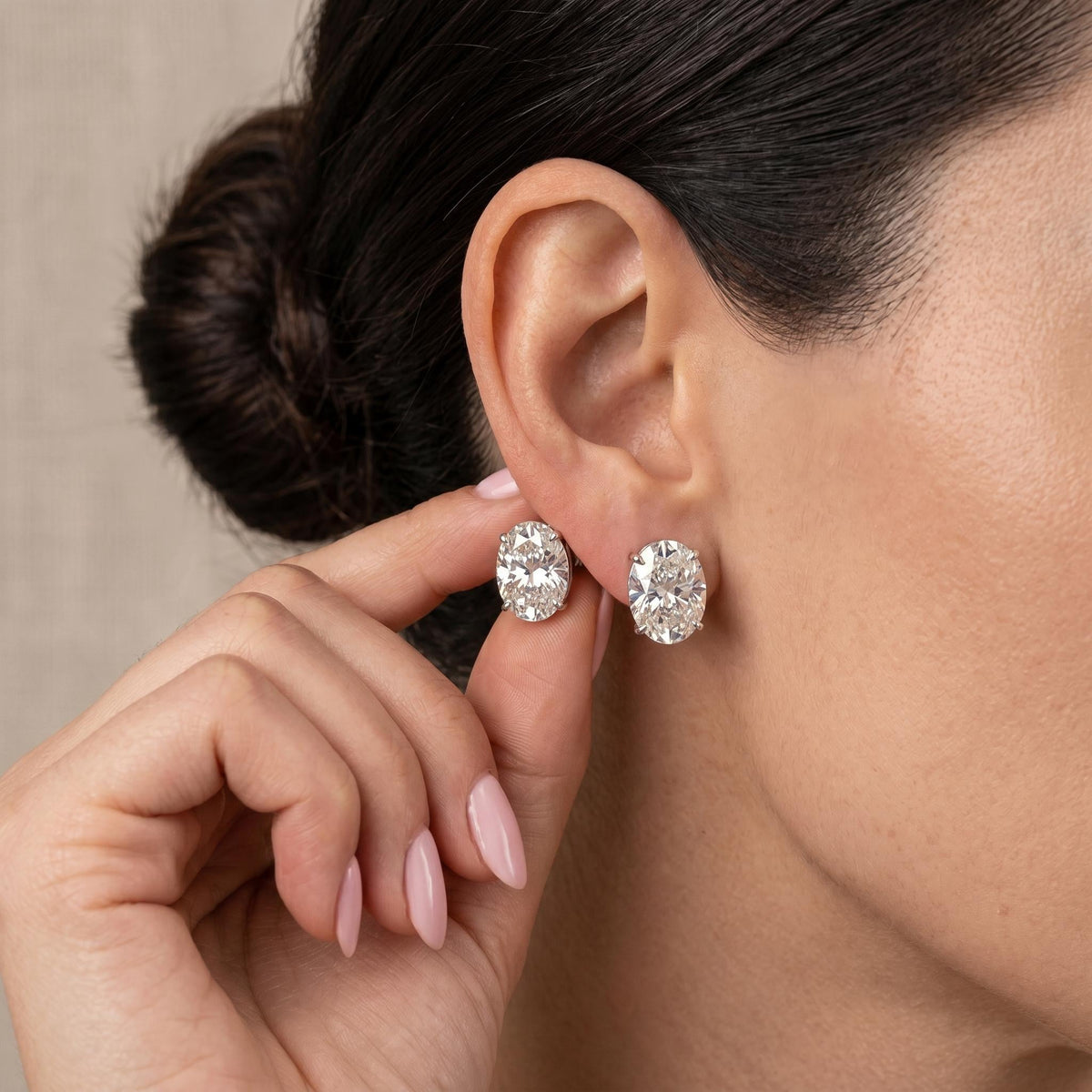 Oval Lab-Grown Diamond Stud Earrings | 1–3 CTW | 14K Gold