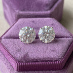 Round Cut Lab Grown Diamond Stud Earrings, 1–3 CTW, Solid 14K Gold