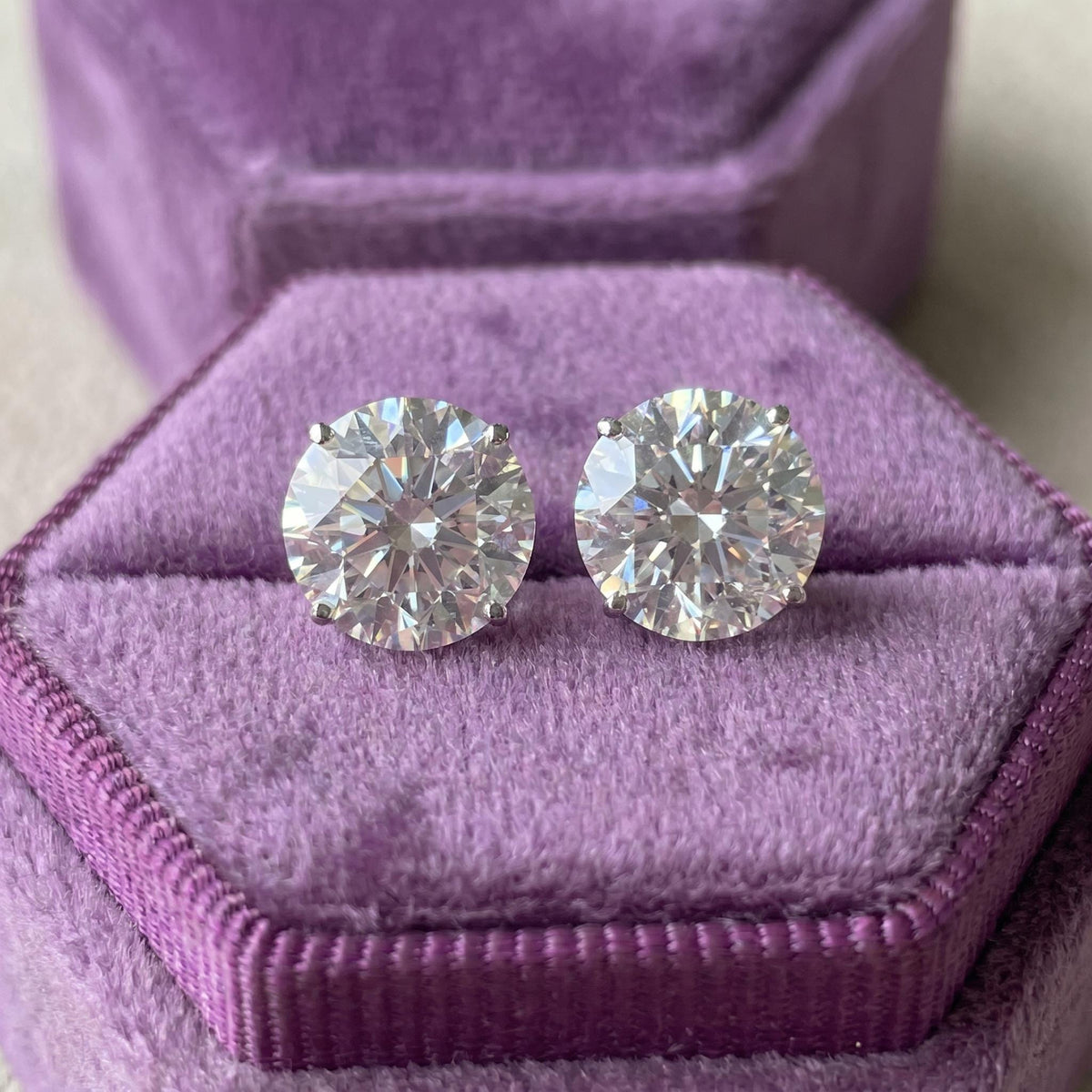 Round Cut Lab Grown Diamond Stud Earrings, 1–3 CTW, Solid 14K Gold