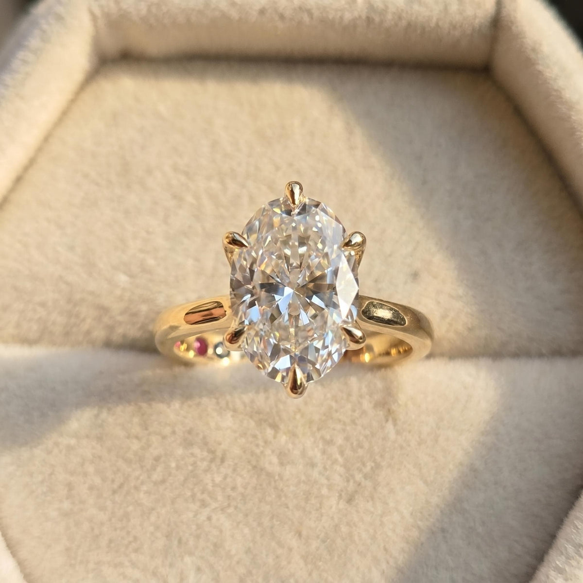 Oval Cut Lab Grown Diamond Engagement Ring, Tulip Solitaire, Solid 14K Gold, 1–3 CT