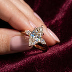 Marquise Three-Stone Engagement Ring, Lab-Grown Diamond, 14K Gold
