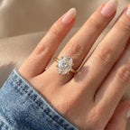 Oval Cut Lab Grown Diamond Engagement Ring, Tulip Solitaire, Solid 14K Gold, 1–3 CT