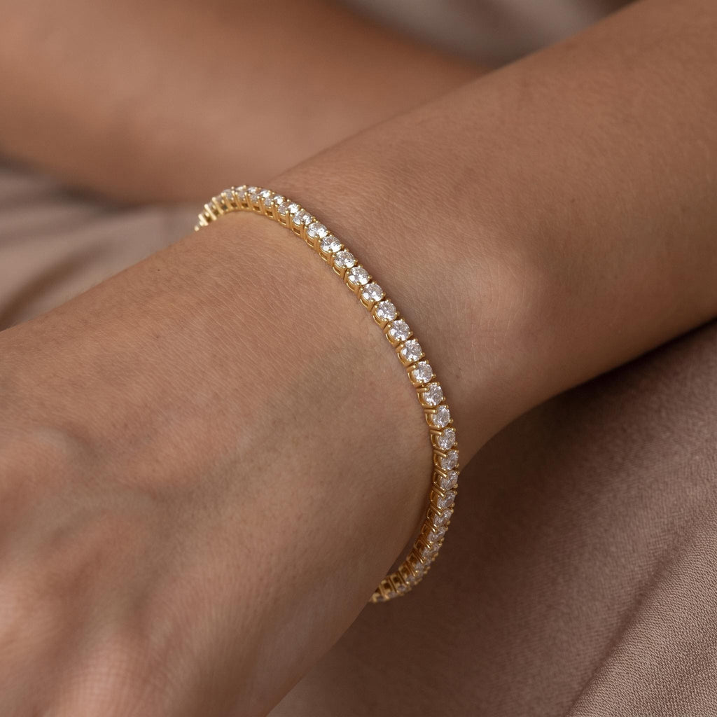 Lab Grown Diamond Tennis Bracelet, 2.5–10.5 CTW, Solid 14K Gold, IGI Certified