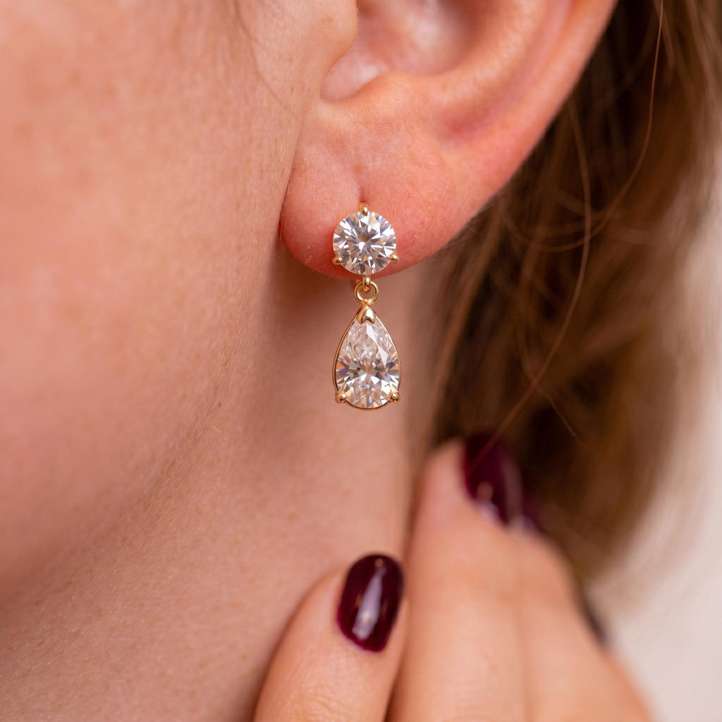 Pear Drop Lab-Grown Diamond Earrings | 1–3 CTW | 14K Gold