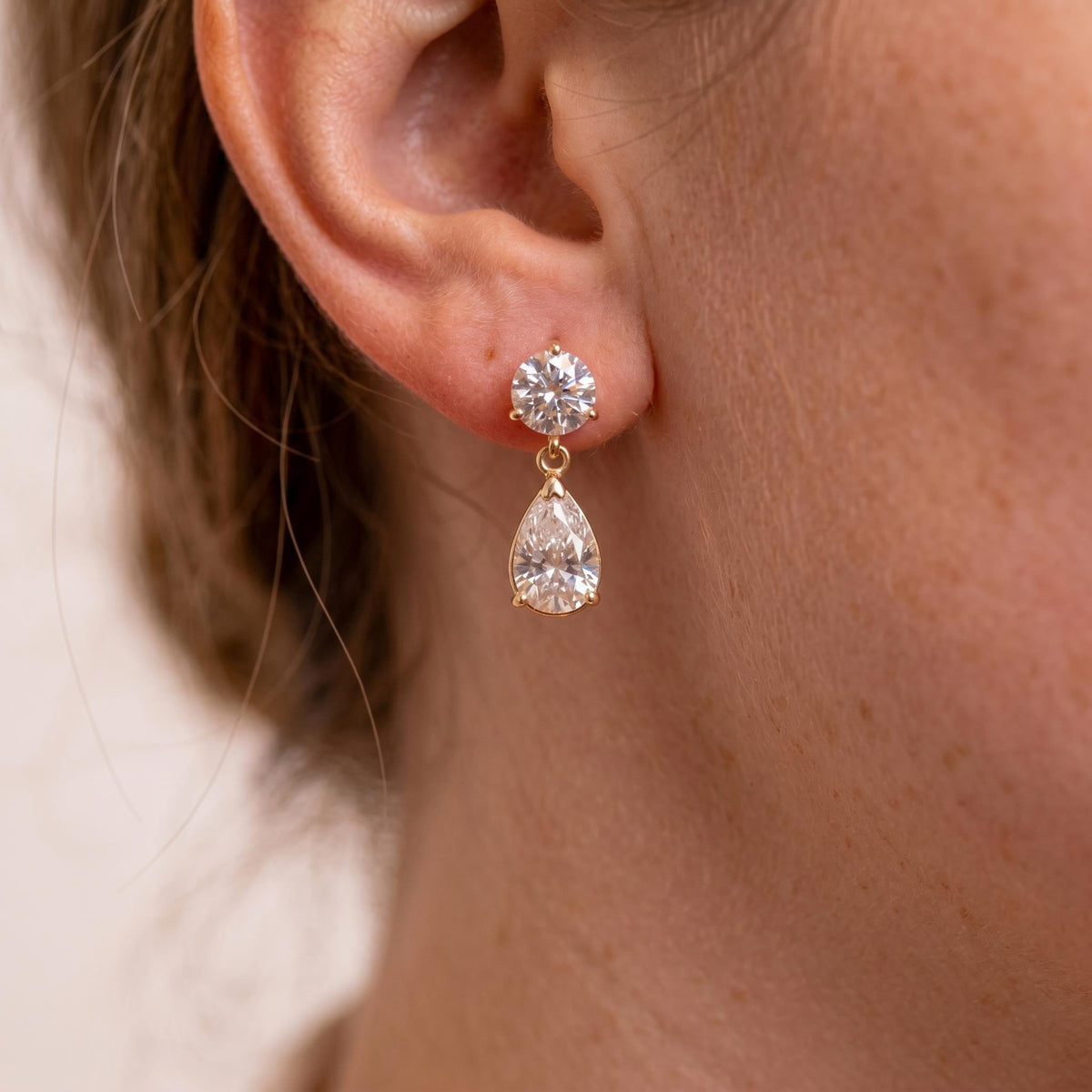 Pear Drop Lab-Grown Diamond Earrings | 1–3 CTW | 14K Gold