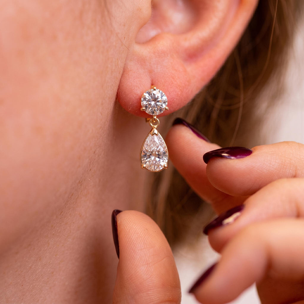Pear Drop Lab-Grown Diamond Earrings | 1–3 CTW | 14K Gold