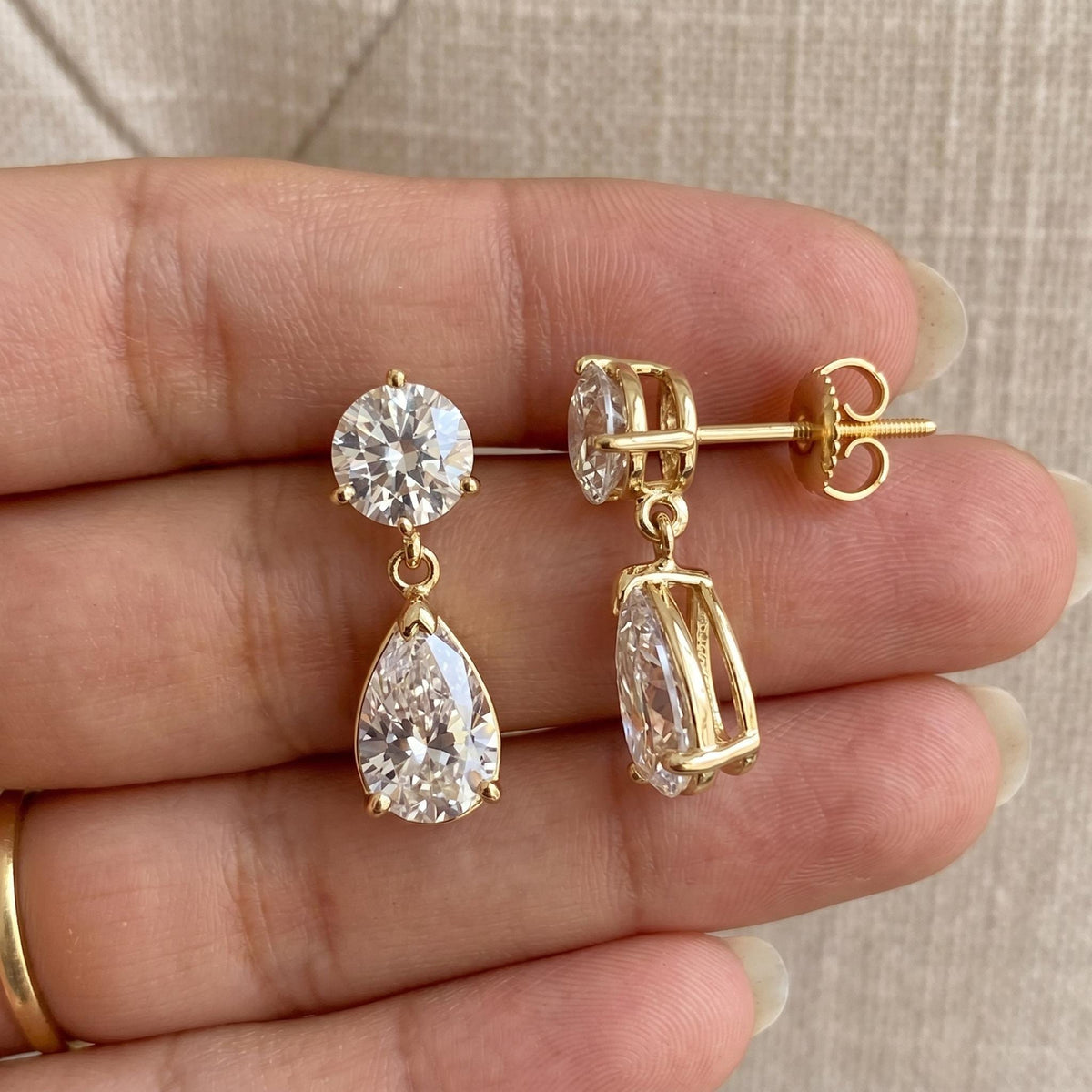 Pear Drop Lab-Grown Diamond Earrings | 1–3 CTW | 14K Gold