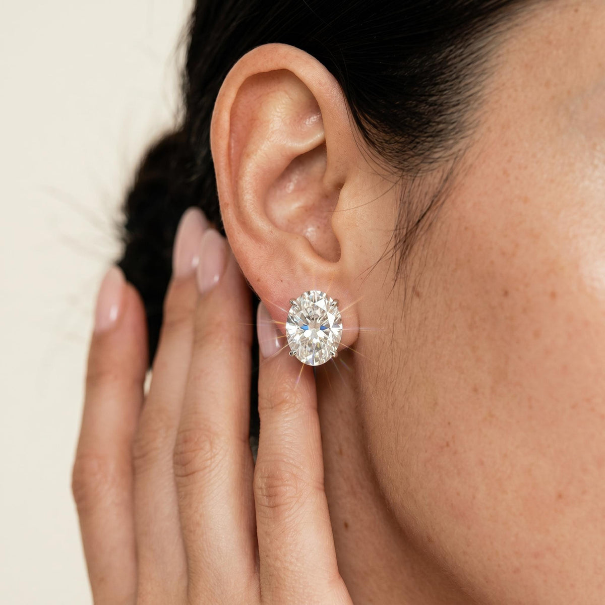 Oval Lab-Grown Diamond Stud Earrings | 1–3 CTW | 14K Gold