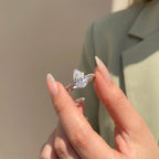 Pear Cut Lab-Grown Diamond Engagement Ring with Twisted Pavé Band | 14K Gold