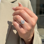Pear Cut Lab-Grown Diamond Engagement Ring with Twisted Pavé Band | 14K Gold
