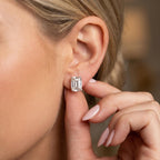 Emerald Cut Lab-Grown Diamond Stud Earrings | 1–3 CTW | 14K Gold