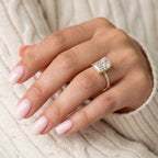 Radiant Cut Lab Grown Diamond Engagement Ring, Hidden Halo, 1–3 Ct, Solid 14K Gold, IGI Certified