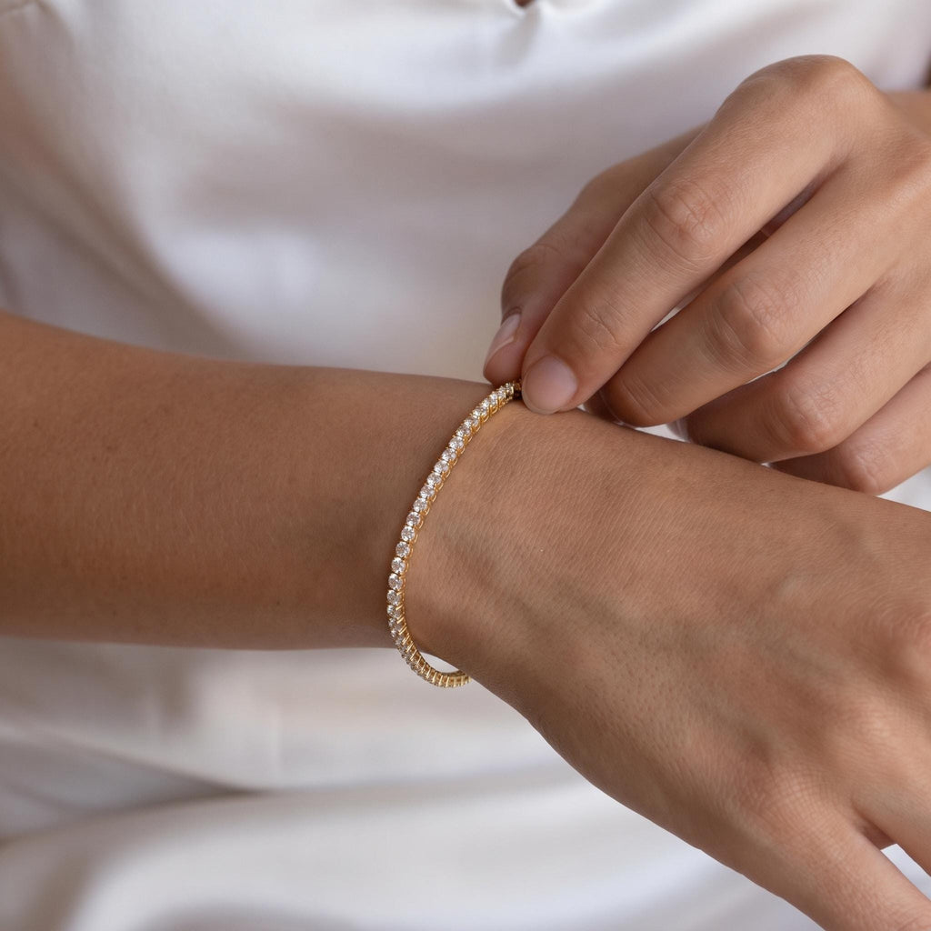 Lab Grown Diamond Tennis Bracelet, 2.5–10.5 CTW, Solid 14K Gold, IGI Certified