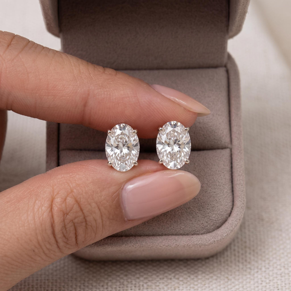 Oval Moissanite Stud Earrings, 1 CTW D VVS1, 925 Sterling Silver, GRA Certificate, Push or Screw Back