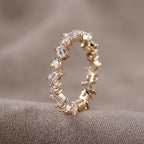 Zig Zag Baguette & Round Lab Grown Diamond Eternity Ring, 1–1.5 CTW, Solid 14K Gold